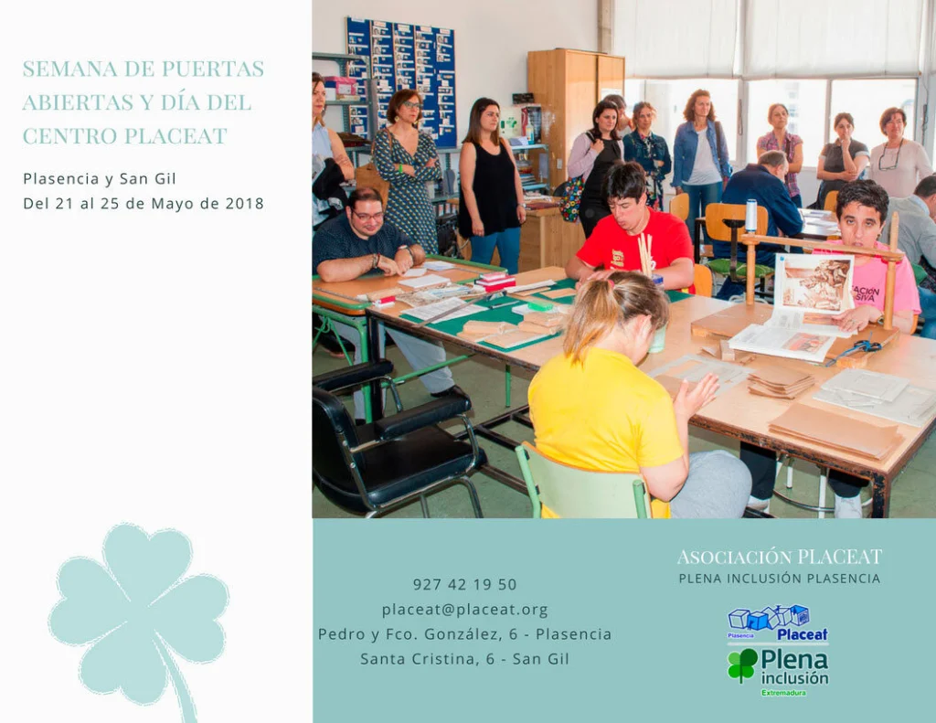 Tríptico Semana de Puertas Abiertas y Día del Centro PLACEAT 2018