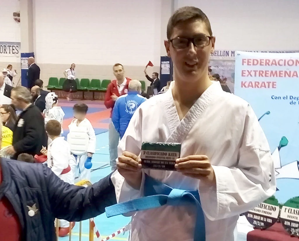 Ángel López en el XXXI Campeonato de Extremadura de Parakarate